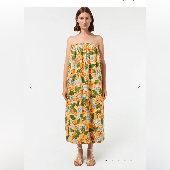 NWT Rhode Linen Tatum Dress Capri Orchard Print - Picture 3 of 6